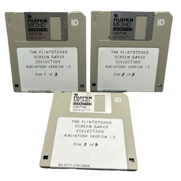 The Flintstones Screen Saver Collection for Mac Floppy Disks Version 1 Vintage - Picture 1 of 3